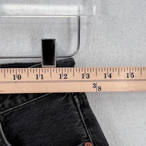 LEVIS Vintage 501 Jeans Womens 28 x 32 Black High Rise Button Fly 1990s Y2K - Picture 12 of 15